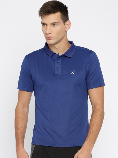 

HRX by Hrithik Roshan Men Blue Solid Active Polo T-shirt