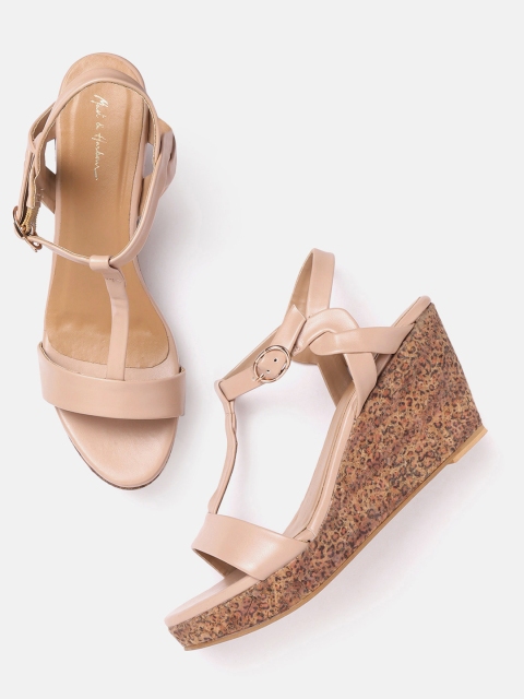 

Mast & Harbour Women Peach-Coloured Solid Wedges