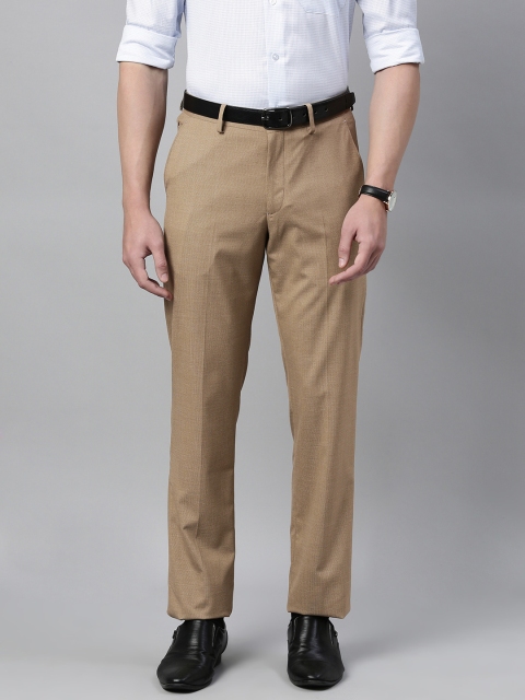 

Louis Philippe Men Brown Slim Fit Solid Regular Trousers