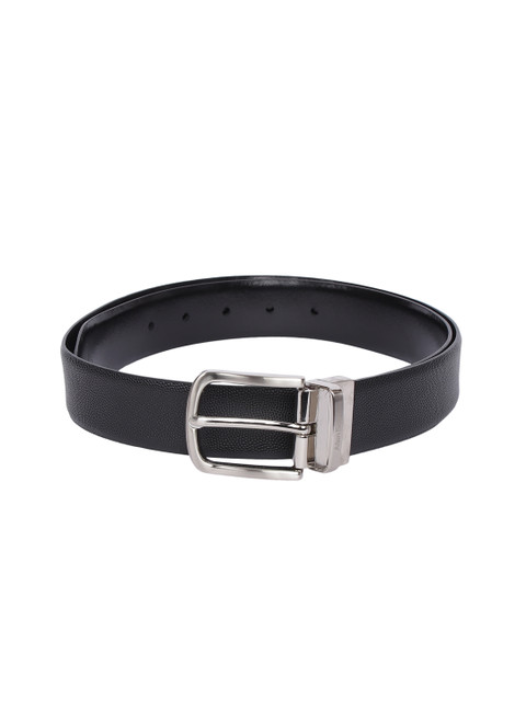 

Allen Solly Men Black Textured Formal Leather Belt