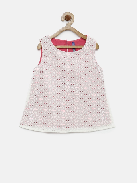

YK Girls White Embroidered Top