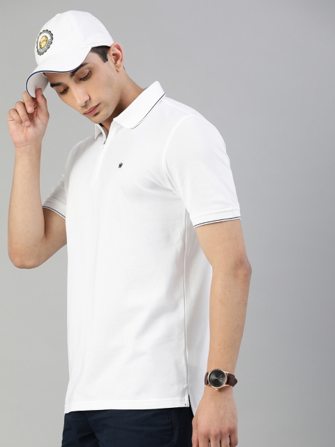 

Louis Philippe Men White Solid Polo Collar T-shirt