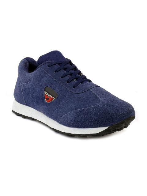 

Woakers Men Blue Solid Leather Sneakers