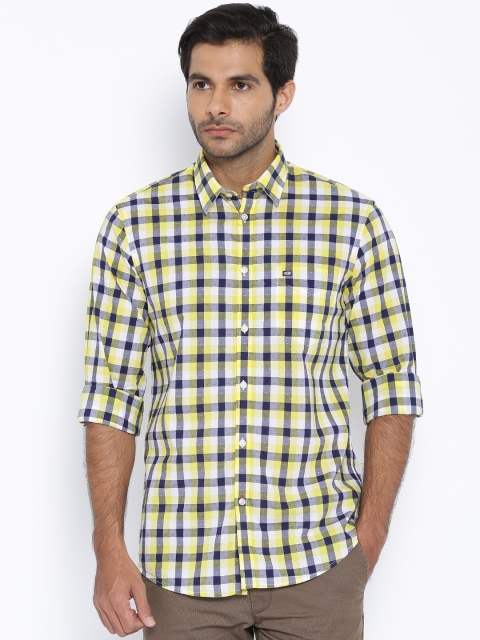 

Arrow Sport Yellow & Navy Checked Slim Casual Shirt