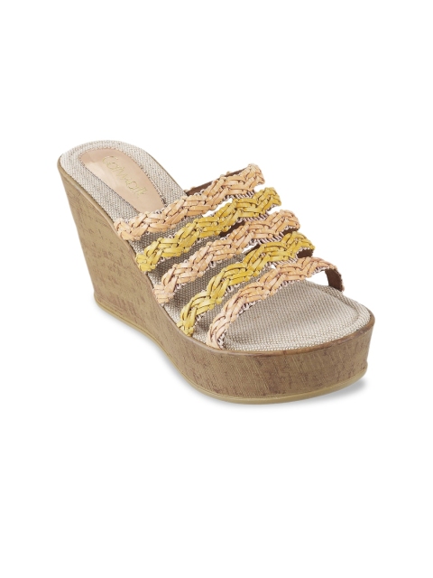 

Catwalk Women Pink & Yellow Woven Design Wedges