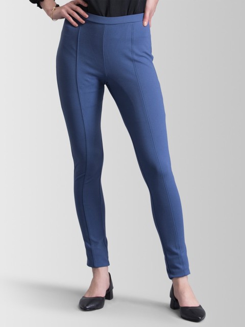 

FableStreet Women Blue Solid Skin-fit Jeggings