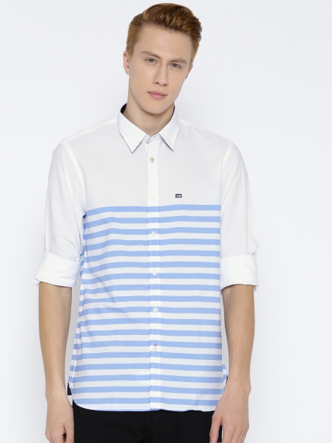 

Arrow Sport White & Blue Striped Slim Casual Shirt