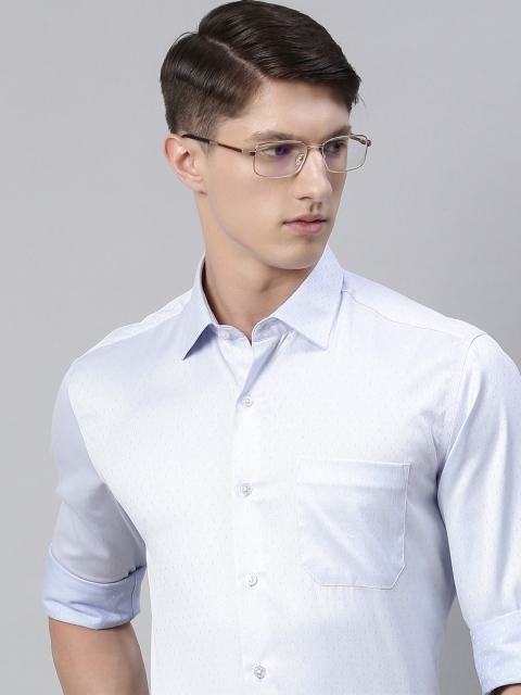

Louis Philippe Men Blue Slim Fit Self Design Formal Shirt