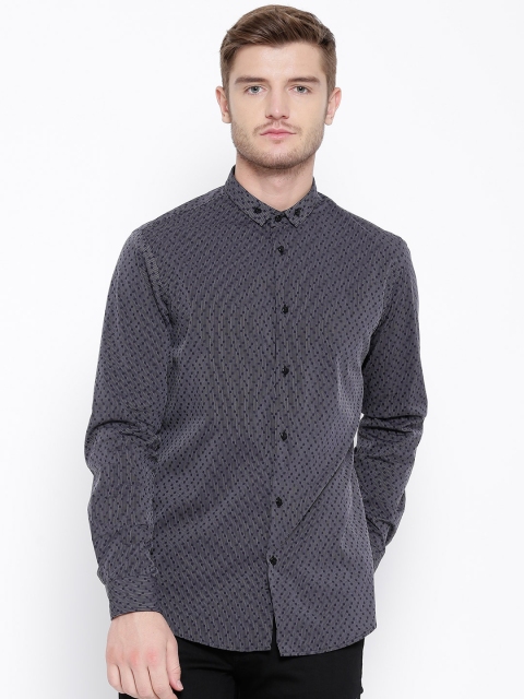 

Arrow New York Black Patterned Slim Casual Shirt