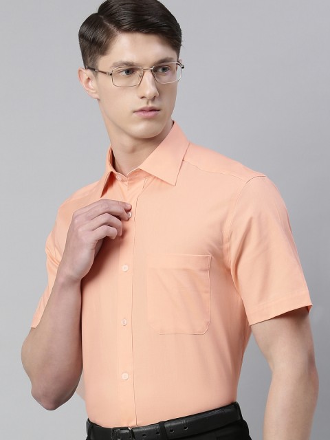 

Louis Philippe Men Orange Regular Fit Solid Pure Cotton Formal Shirt