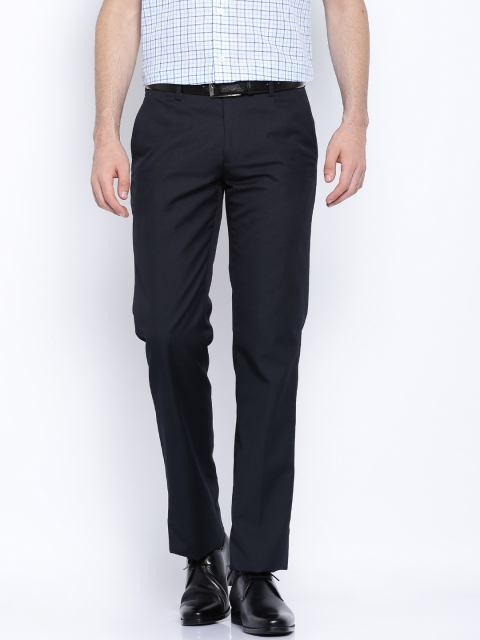 

Arrow Navy Slim Fit Formal Trousers, Navy blue