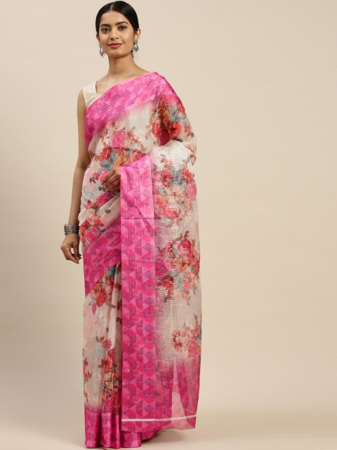 

Rajnandini Pink & Multicoloured Printed Kota Saree