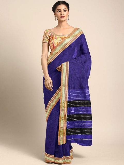 

Pavechas Blue Pinstriped Narayan Peth Saree