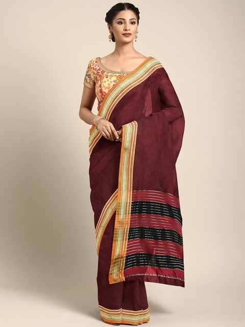 

Pavechas Maroon Pinstriped Narayan Peth Saree