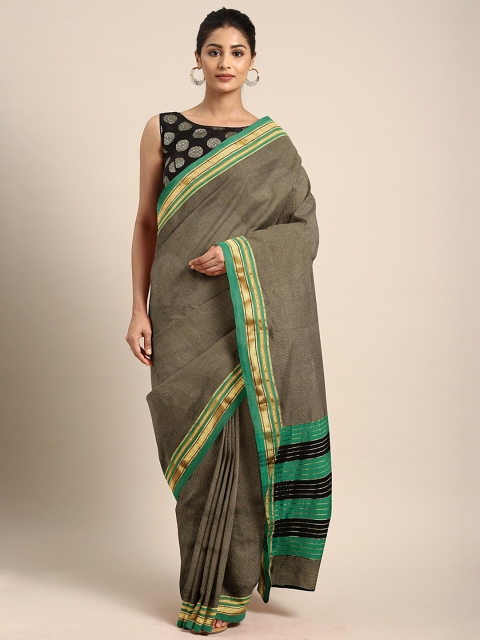 

KALINI Grey Striped Narayan Peth Saree