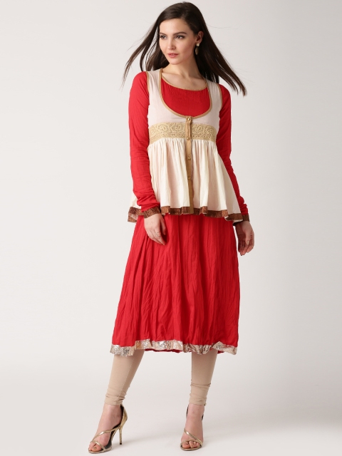 

IndusDiva by Priyadarshini Rao Red Kurta with Jacket