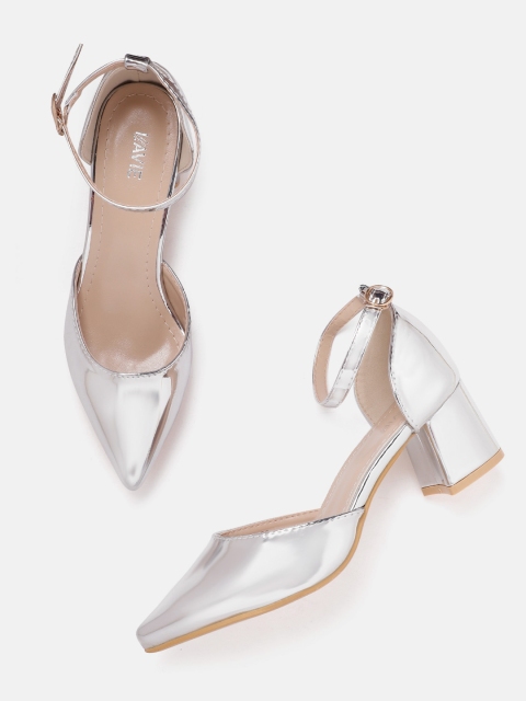 

Lavie Women Silver-Toned Glossy Solid Pumps