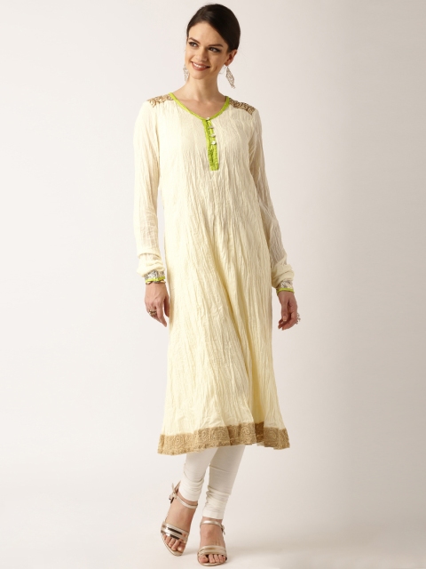 

IndusDiva by Priyadarshini Rao Cream-Coloured Anarkali Kurta