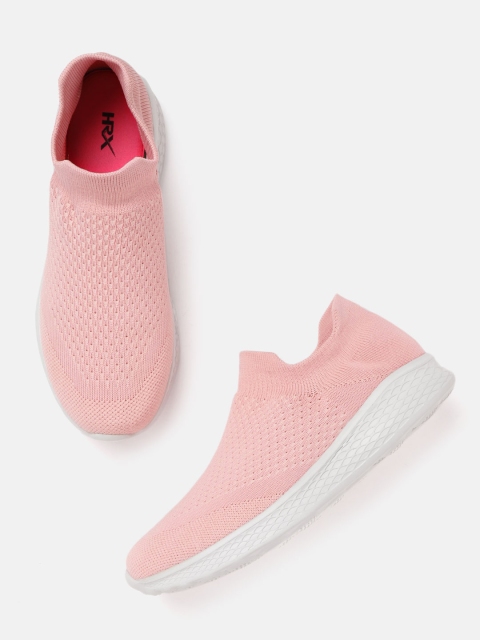 

HRX by Hrithik Roshan Women Pink Woven Design Walking Shoes