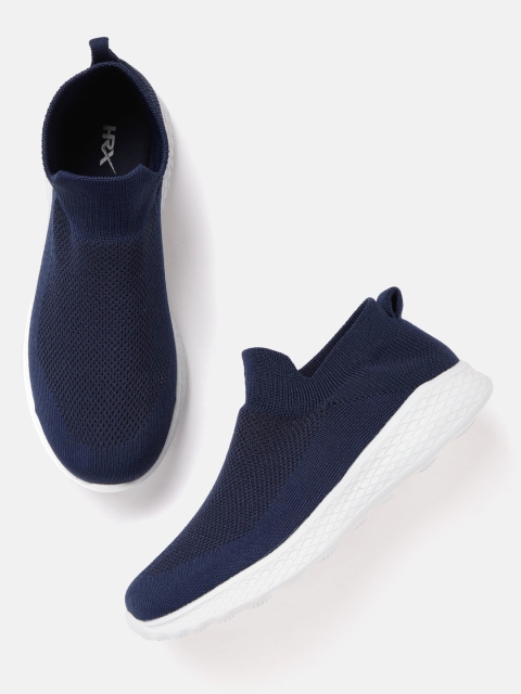 

HRX by Hrithik Roshan Women Navy Blue Woven Design Walking Shoes