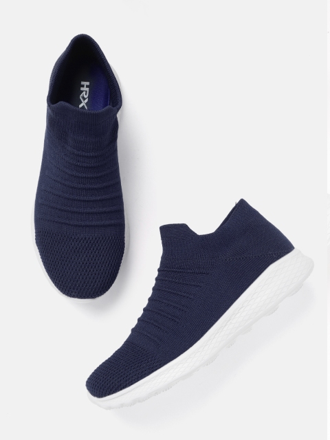 

HRX by Hrithik Roshan Women Navy Blue Woven Design Walking Shoes