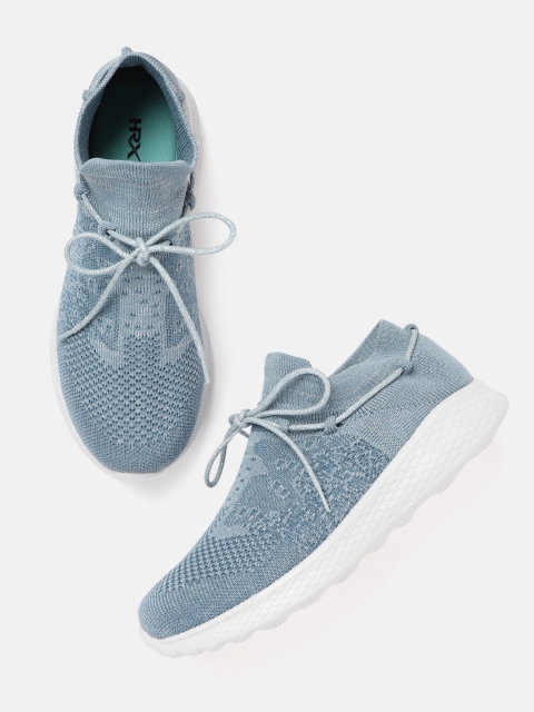 

HRX by Hrithik Roshan Women Blue Woven Design Walking Shoes