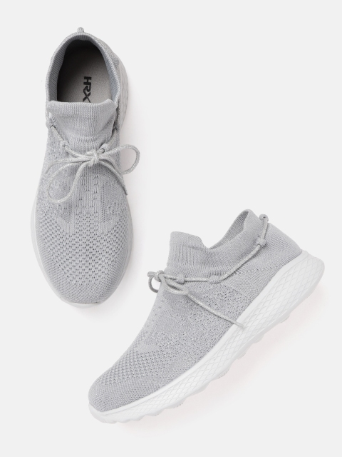 

HRX by Hrithik Roshan Women Grey Woven Design Walking Shoes