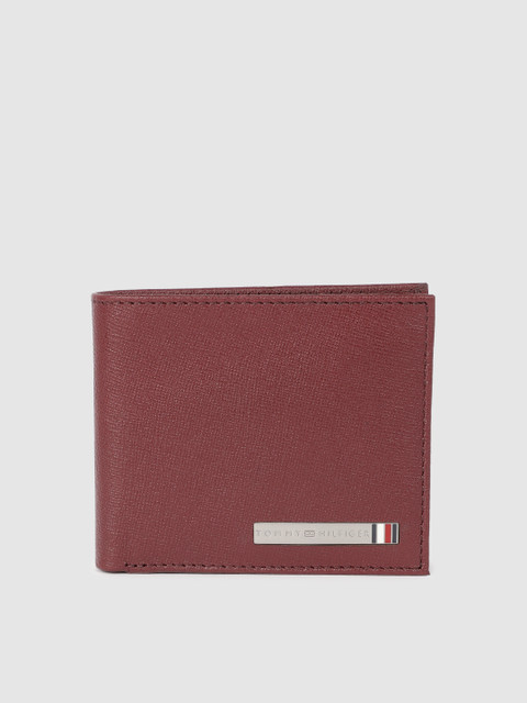 

Tommy Hilfiger Men Maroon Solid Two Fold Leather Wallet