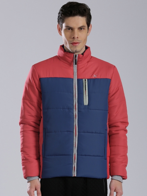 

HRX by Hrithik Roshan Red & Blue Colourblock Padded Jacket