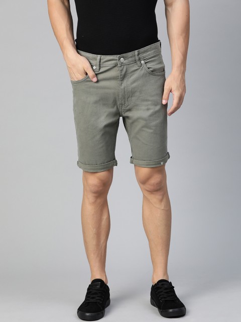 

Marks & Spencer Men Olive Green Solid Stretchable Regular Fit Chino Shorts