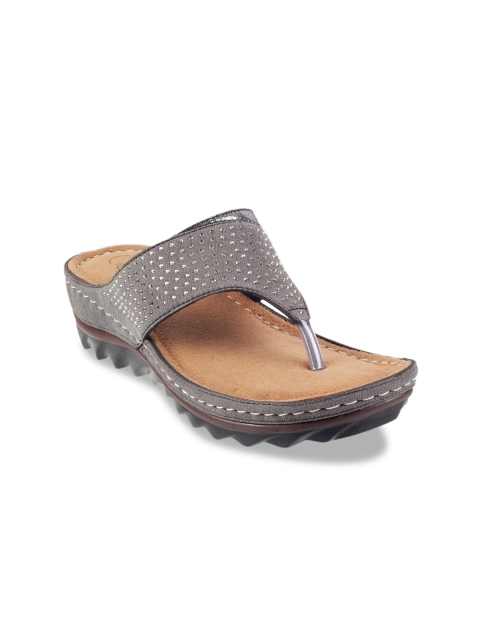 

Catwalk Women Grey & Gold-Toned Embellished Comfort Heels