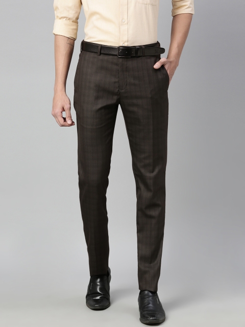 

Raymond Men Brown Slim Fit Checked Formal Trousers