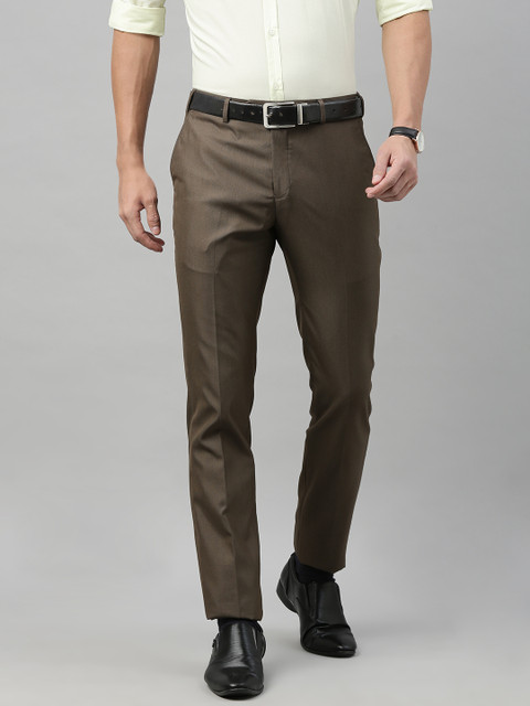 

Raymond Men Brown Slim Fit Solid Formal Trousers