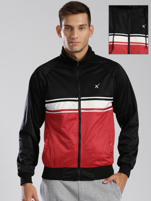 

HRX by Hrithik Roshan Red & Black Reversible Jacket with Detachable Hood