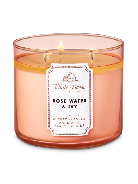 

Bath & Body Works Rose Water & Ivy 3-Wick Scented Candle 411g, Pink