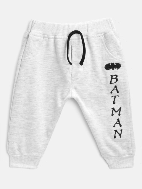 

Moms Love Infant Boys Grey Melange Pure Cotton Batman Embroidered Joggers