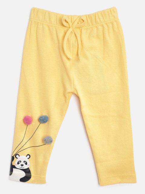 

Moms Love Infant Girls Lavender Panda with Balloons Detail Pure Cotton Leggings, Yellow