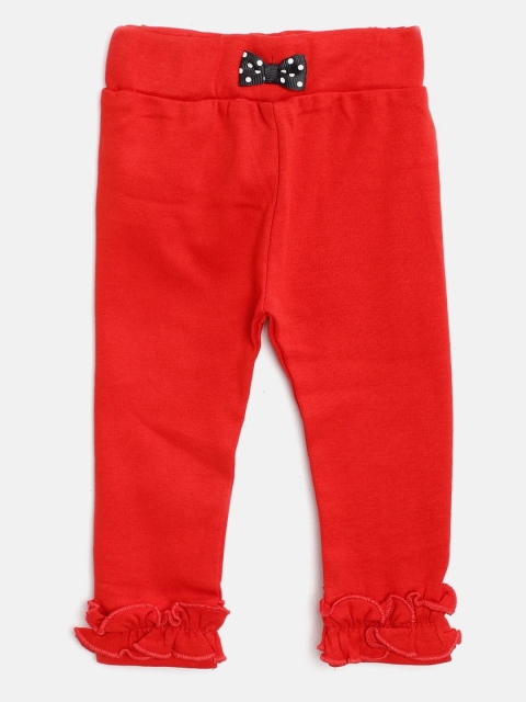

Moms Love Infant Girls Red Solid Pure Cotton Leggings