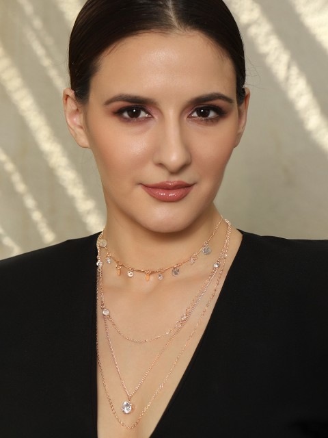 

TOKYO TALKIES X rubans FASHION ACCESSORIES Gold-Plated & White Alloy Handcrafted Necklace