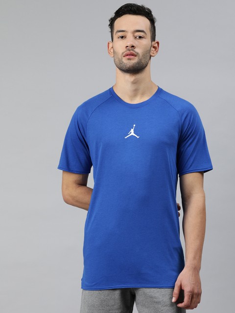 

Nike Men Blue Printed Round Neck M J AIR Basketball T-shirt