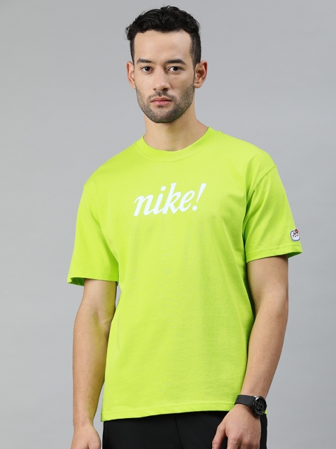 

Nike Men Green Printed Round Neck TECH MOJI T-shirt