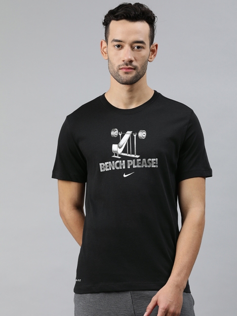 

Nike Men Black Printed Round Neck T-shirt
