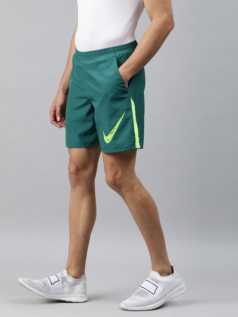 

Nike Men Green Solid Standard Fit RUN SHORT 7IN BF WR GX DRI-FIT Sports Shorts