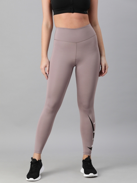 

Nike Women's Mauve and Black Printed Running Tights