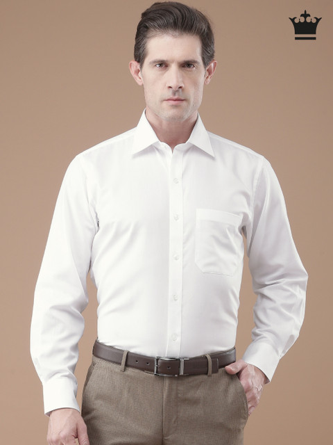

Louis Philippe Men White Solid Formal Shirt