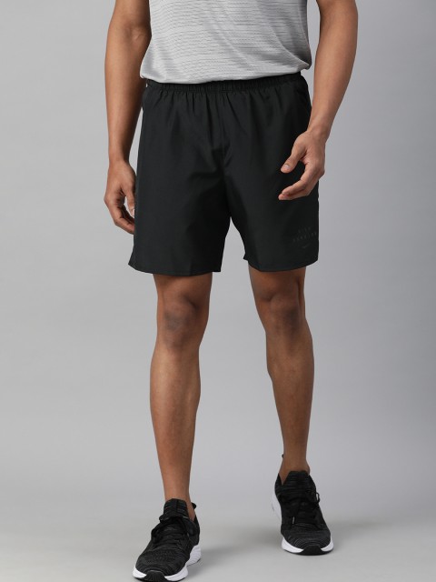 

Nike Men Black Solid Dri-Fit Regular Fit Running Shorts