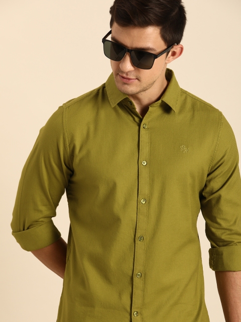 

Being Human Men Olive Green Slim Fit Solid Casual Shirt