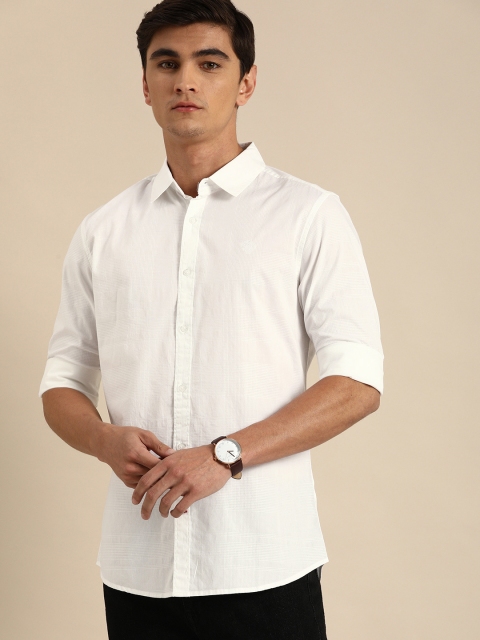

Being Human Men White Slim Fit Checked Casual Shirt