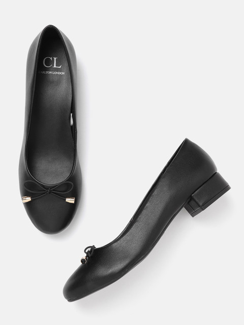 

Carlton London Women Black Solid Ballerinas with Bow Detail