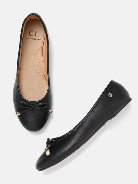 

Carlton London Women Black Solid Ballerinas with Bow Detail